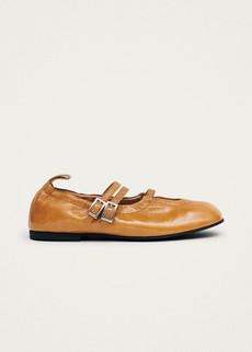 Anne Onix Honey Leather Ballet Flats via Alohas