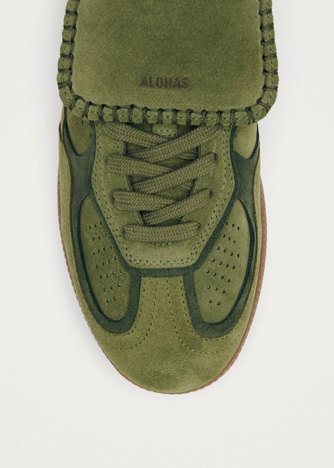 Tb.490 Club Suede Green Leather Sneakers from Alohas