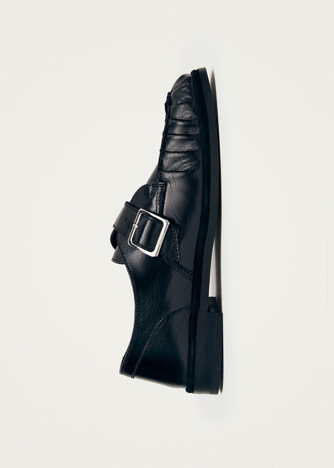 Brandy Black Leather Loafers from Alohas