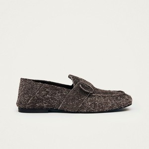 Aeryn Suede Fuzzy Brown Leather Loafers from Alohas