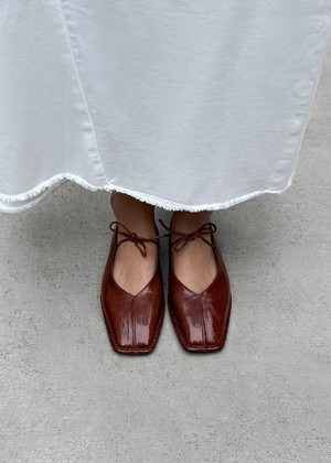 Sway Patent Brown Leather Ballet Flats from Alohas