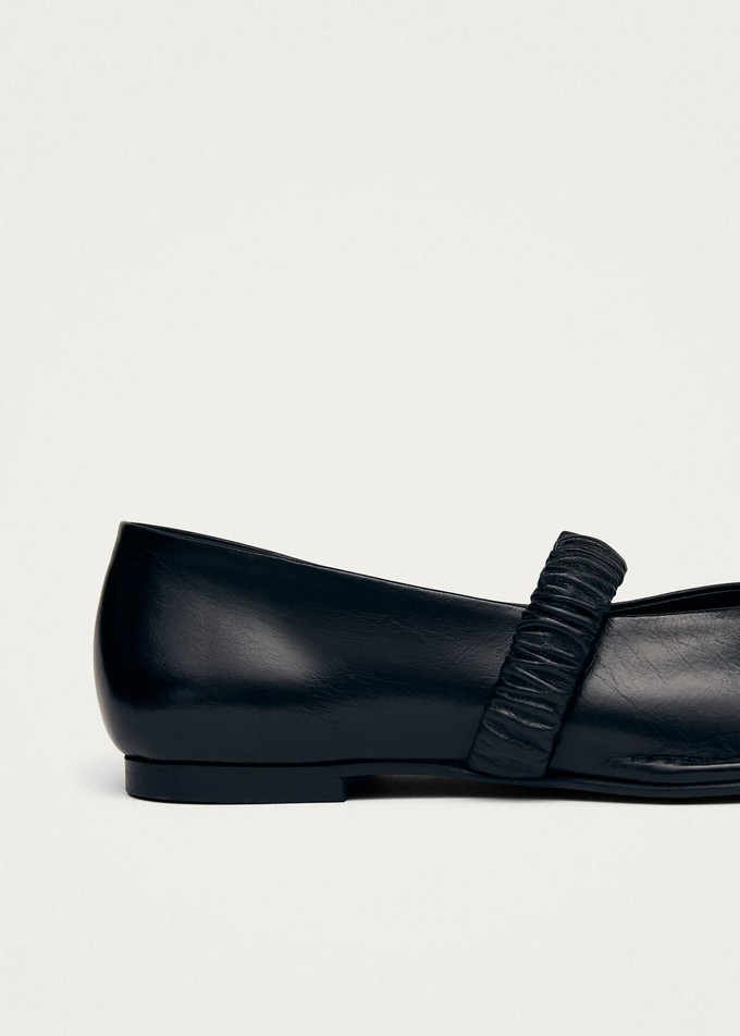 Lautan Black Leather Ballet Flats from Alohas