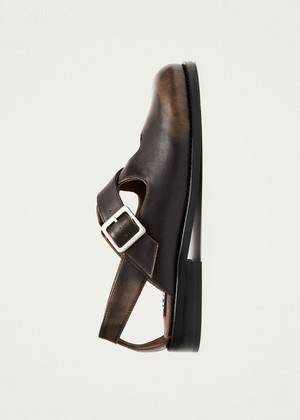 Marion Brushed Tan Leather Ballet Flats from Alohas