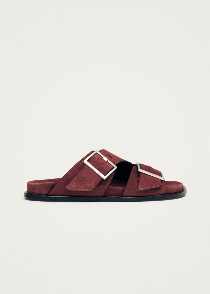 Alba Suede Burgundy Leather Sandals from Alohas