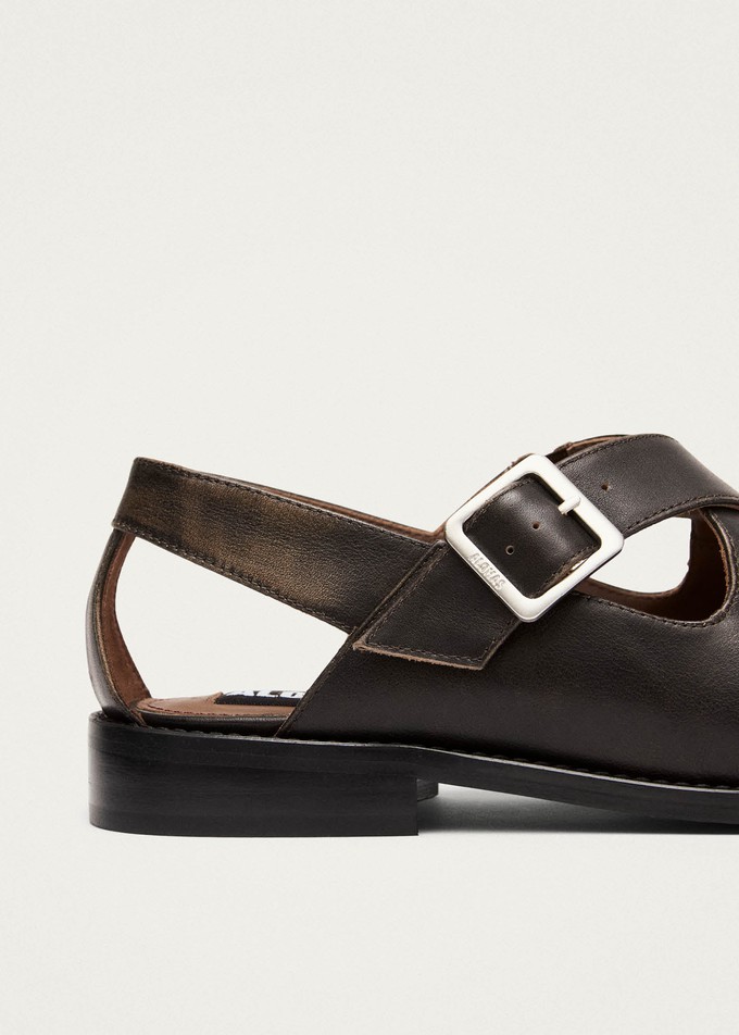 Marion Brushed Tan Leather Ballet Flats from Alohas
