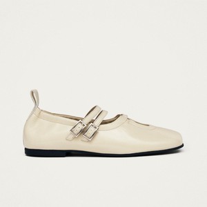 Anne Onix Cream Leather Ballet Flats from Alohas