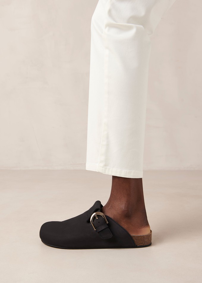 Travis Black Leather Mules from Alohas