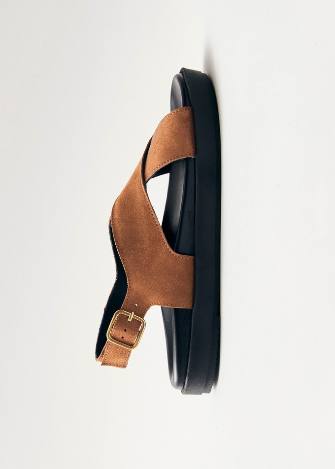 Nico Suede Brown Leather Sandals from Alohas