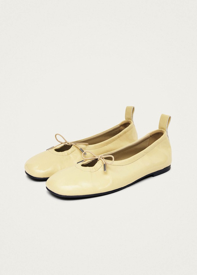 Rosalind Patent Vanilla Leather Ballet Flats from Alohas