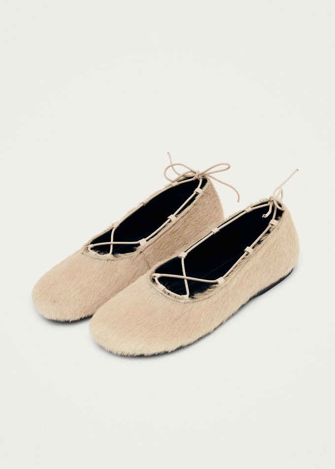 Hollis Soft Cream Leather Ballet Flats from Alohas