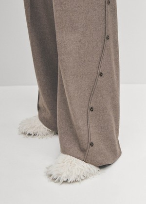 Maja Furry Cream Leather Mules from Alohas