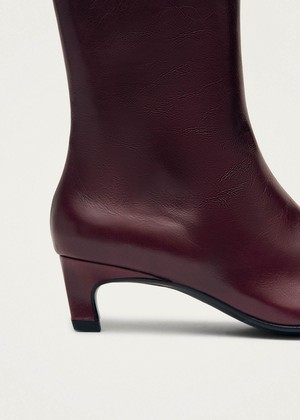 Ambar Rift Burgundy Leather Ankle Boots from Alohas