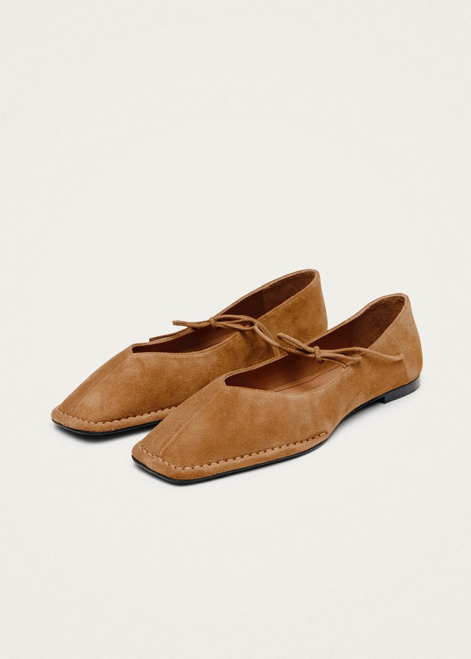 Sway Suede Tan Leather Ballet Flats from Alohas