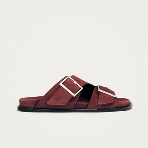 Alba Suede Burgundy Leather Sandals from Alohas