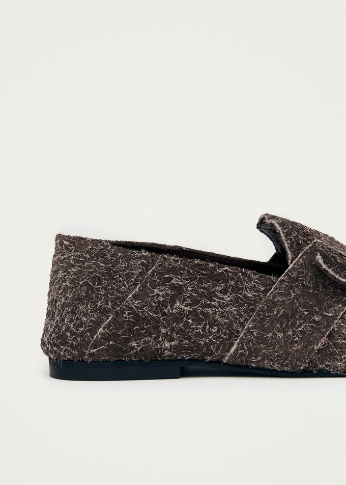 Aeryn Suede Fuzzy Brown Leather Loafers from Alohas