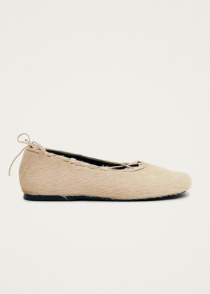 Hollis Soft Cream Leather Ballet Flats from Alohas