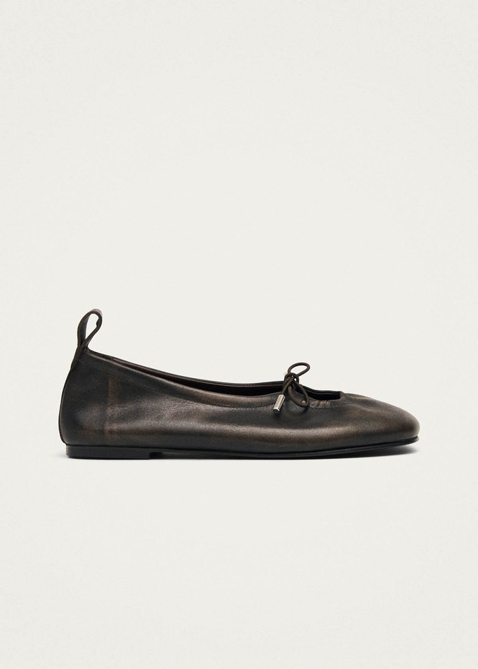 Rosalind Brushed Brown Leather Ballet Flats from Alohas