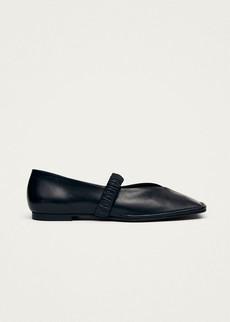 Lautan Black Leather Ballet Flats via Alohas