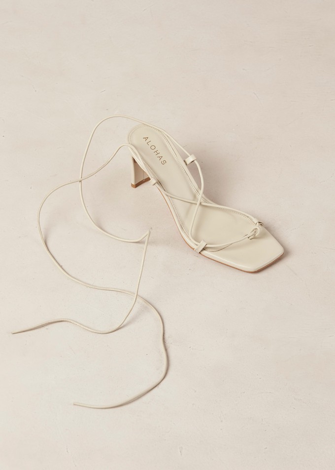 Bellini Cream Leather Sandals from Alohas