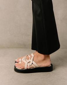 Cool Cream Leather Sandals via Alohas
