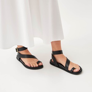 Myles Black Leather Sandals from Alohas