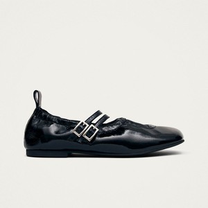 Anne Onix Black Leather Ballet Flats from Alohas