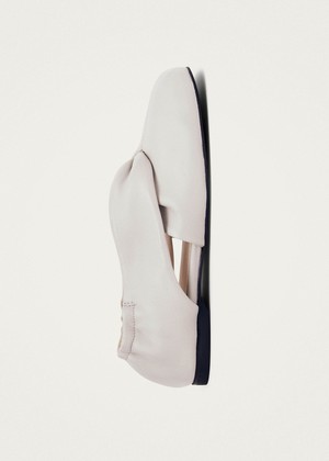 Alaula Light Grey Leather Ballet Flats from Alohas
