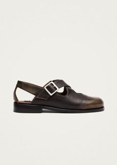 Marion Brushed Tan Leather Ballet Flats via Alohas