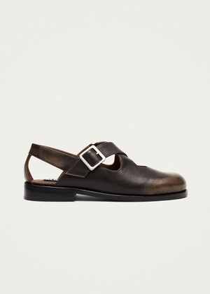 Marion Brushed Tan Leather Ballet Flats from Alohas