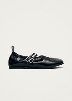 Anne Onix Black Leather Ballet Flats via Alohas