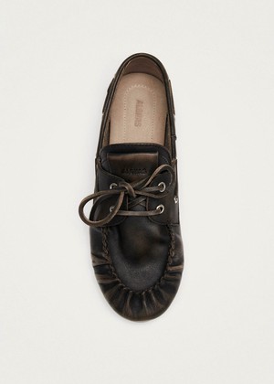 Rowan Brushed Brown Leather Loafers from Alohas