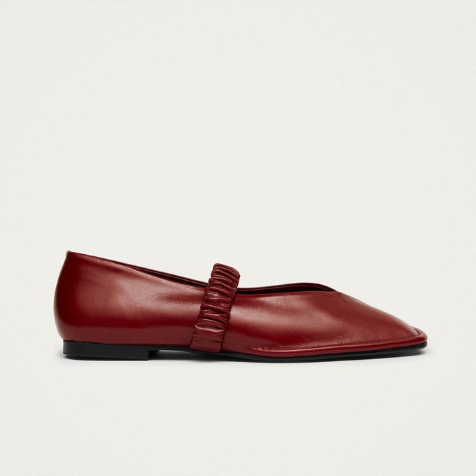 Lautan Red Leather Ballet Flats from Alohas