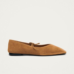 Sway Suede Tan Leather Ballet Flats from Alohas