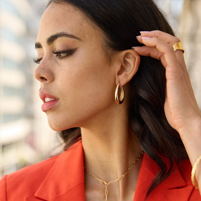 Lola Large Curve Hoop Earrings from Amadeus