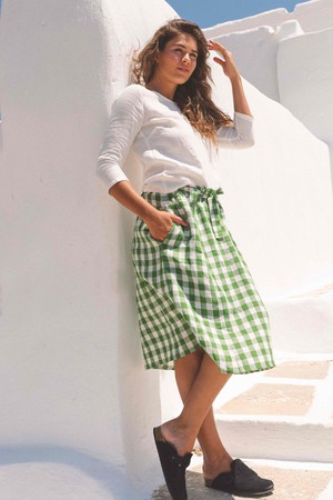 BERGEN skirt in Green Gingham from AmourLinen