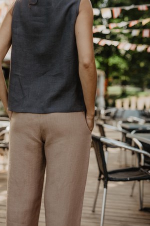 COLETTE top in Charcoal from AmourLinen