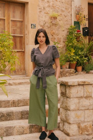 TOKYO pants in Matcha Green from AmourLinen
