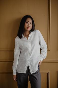 Nordkapp classic linen shirt in White via AmourLinen