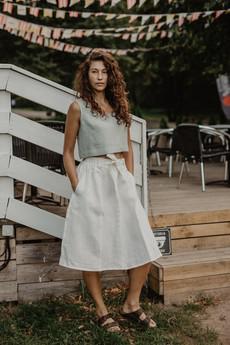 Bergen skirt in Cream | sale via AmourLinen