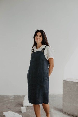 JADE dress in Charcoal from AmourLinen
