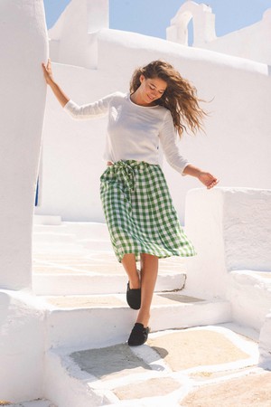 BERGEN skirt in Green Gingham from AmourLinen