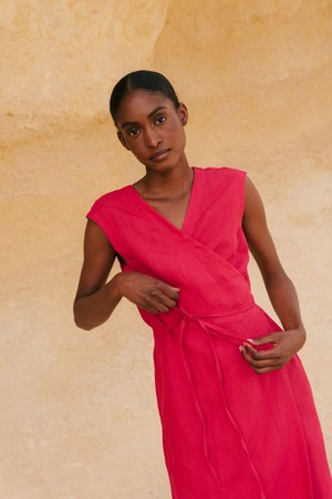 AURORA dress in Viva Magenta from AmourLinen