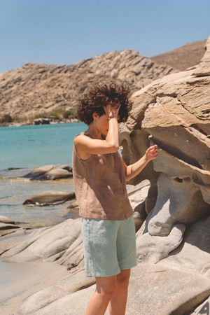 TUNIS top in Rosy Brown from AmourLinen
