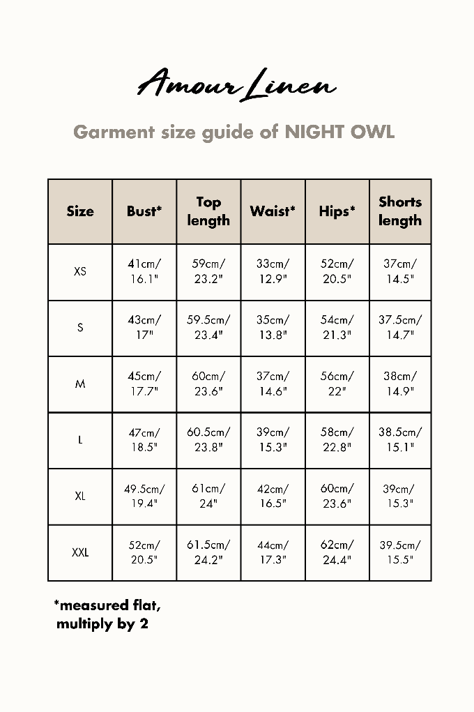 Pajama set NIGHT OWL in Dusty Rose from AmourLinen
