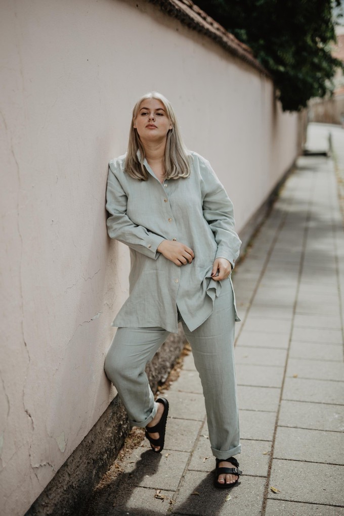 Sahara linen set for women in Sage Green from AmourLinen