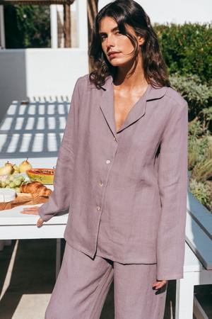 Nightly long sleeve pajama set in Dusty Lavender from AmourLinen