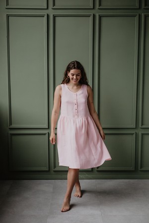 Linen sleeveless summer dress HAZEL from AmourLinen