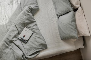 Linen bedding set in Sage Green from AmourLinen
