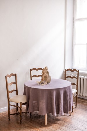 Round linen tablecloth from AmourLinen