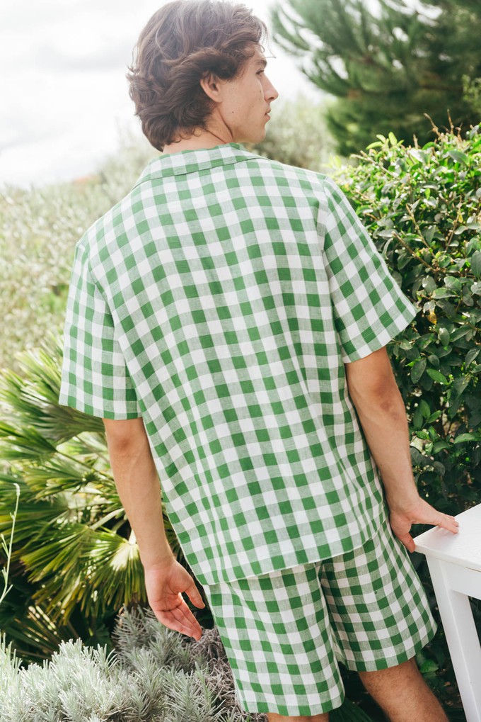 Loungewear set ASPEN in Green Gingham from AmourLinen